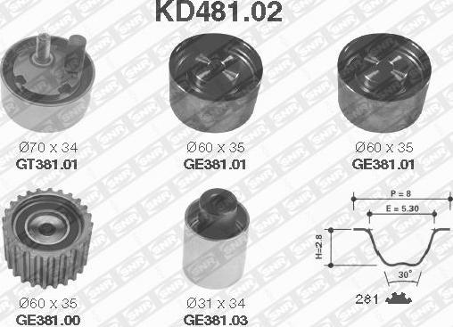 SNR KD481.02 - Hammashihnasarja inparts.fi