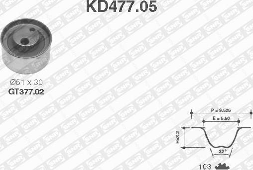 SNR KD477.05 - Hammashihnasarja inparts.fi