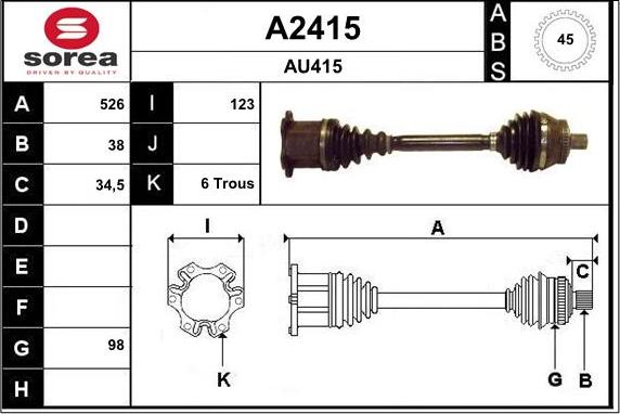 SNRA A2415 - Vetoakseli inparts.fi