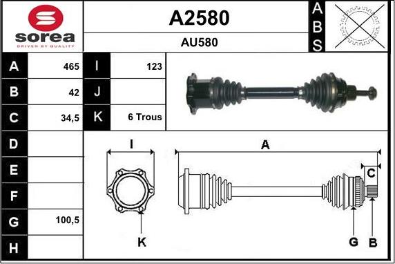 SNRA A2580 - Vetoakseli inparts.fi