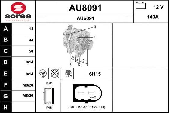 SNRA AU8091 - Laturi inparts.fi