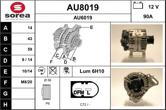 SNRA AU8019 - Laturi inparts.fi