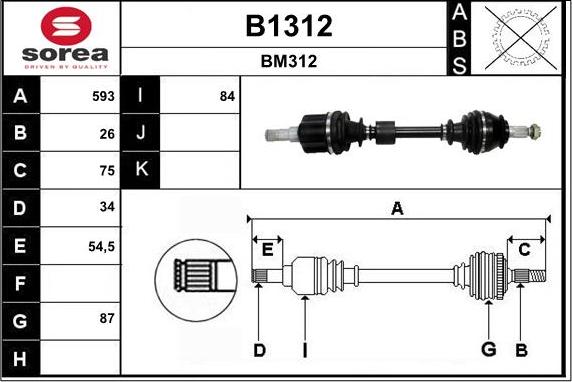 SNRA B1312 - Vetoakseli inparts.fi