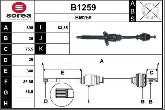 SNRA B1259 - Vetoakseli inparts.fi