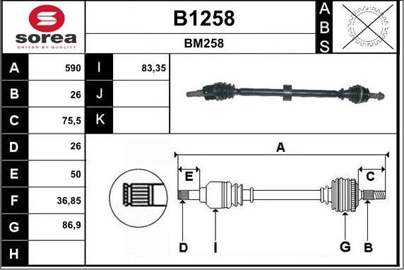 SNRA B1258 - Vetoakseli inparts.fi