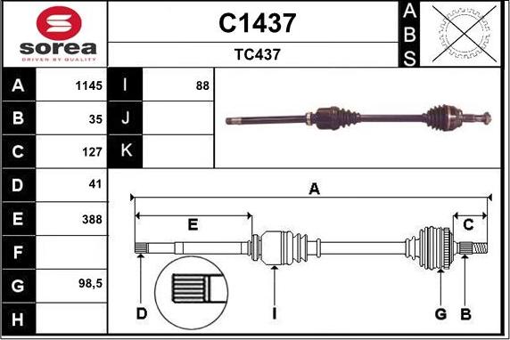 SNRA C1437 - Vetoakseli inparts.fi