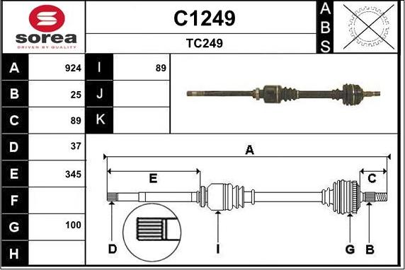 SNRA C1249 - Vetoakseli inparts.fi