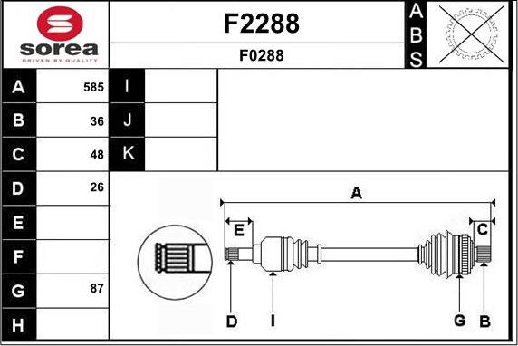 SNRA F2288 - Vetoakseli inparts.fi