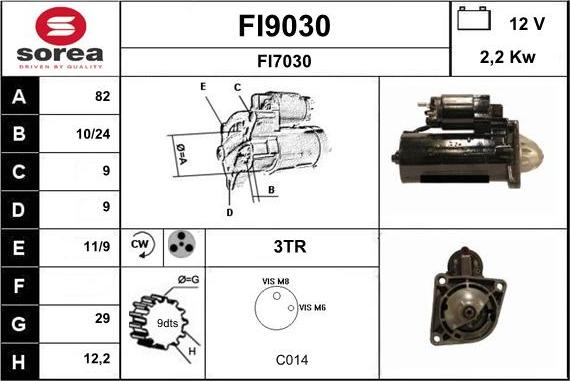 SNRA FI9030 - Käynnistinmoottori inparts.fi