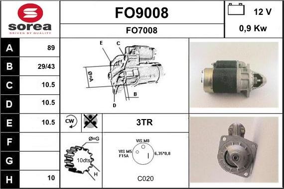 SNRA FO9008 - Käynnistinmoottori inparts.fi