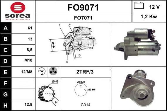 SNRA FO9071 - Käynnistinmoottori inparts.fi