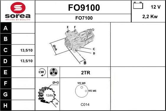 SNRA FO9100 - Käynnistinmoottori inparts.fi