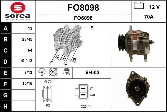 SNRA FO8098 - Laturi inparts.fi