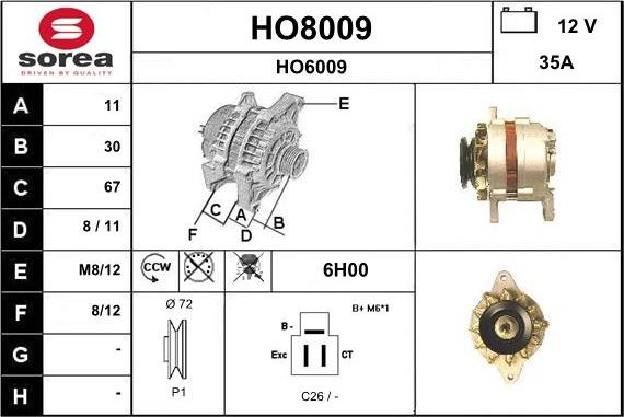 SNRA HO8009 - Laturi inparts.fi