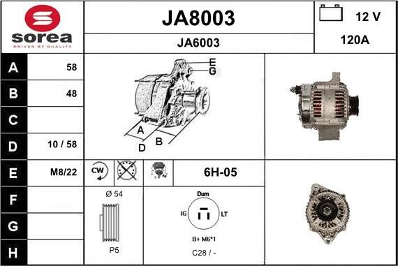 SNRA JA8003 - Laturi inparts.fi