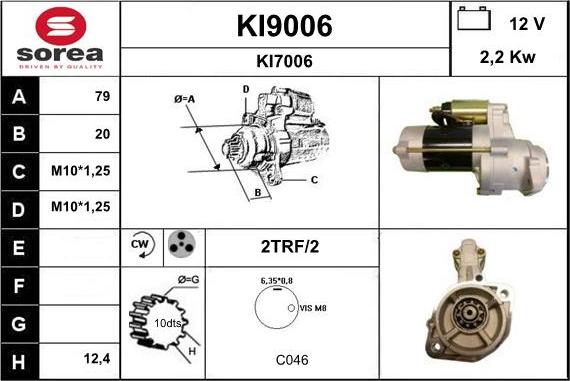 SNRA KI9006 - Käynnistinmoottori inparts.fi