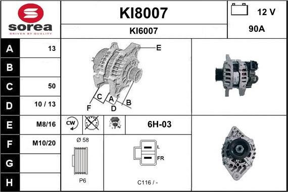 SNRA KI8007 - Laturi inparts.fi