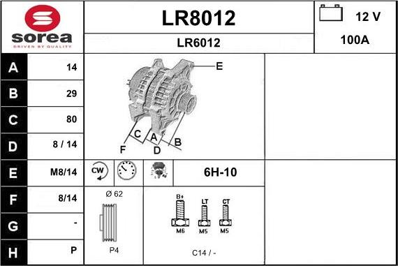 SNRA LR8012 - Laturi inparts.fi