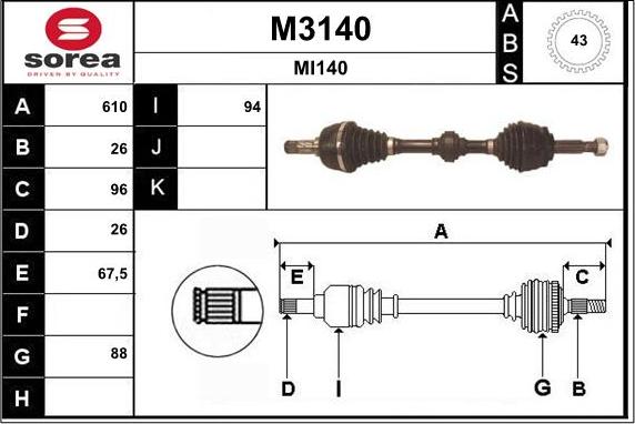 SNRA M3140 - Vetoakseli inparts.fi