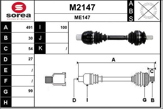 SNRA M2147 - Vetoakseli inparts.fi