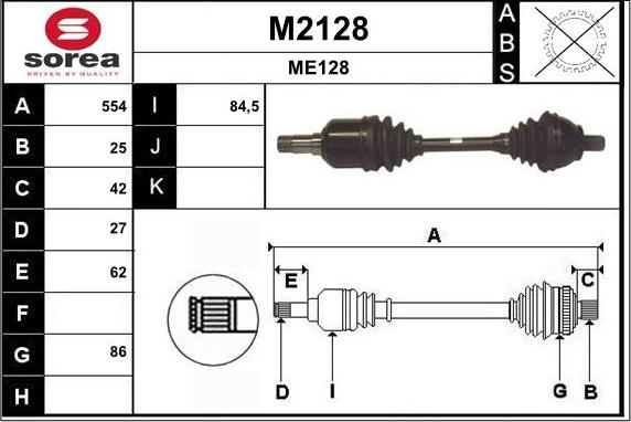 SNRA M2128 - Vetoakseli inparts.fi