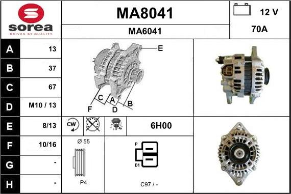 SNRA MA8041 - Laturi inparts.fi