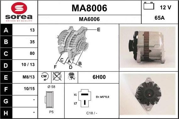 SNRA MA8006 - Laturi inparts.fi