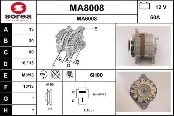 SNRA MA8008 - Laturi inparts.fi