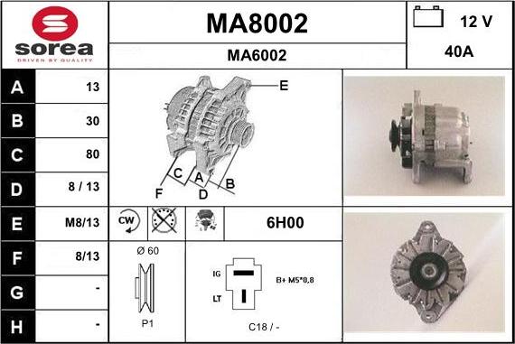 SNRA MA8002 - Laturi inparts.fi