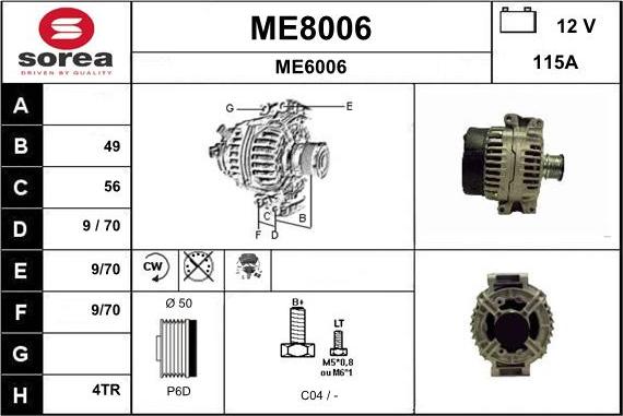 SNRA ME8006 - Laturi inparts.fi