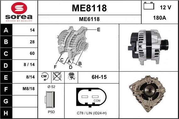 SNRA ME8118 - Laturi inparts.fi