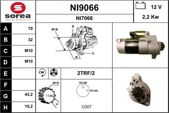 SNRA NI9066 - Käynnistinmoottori inparts.fi