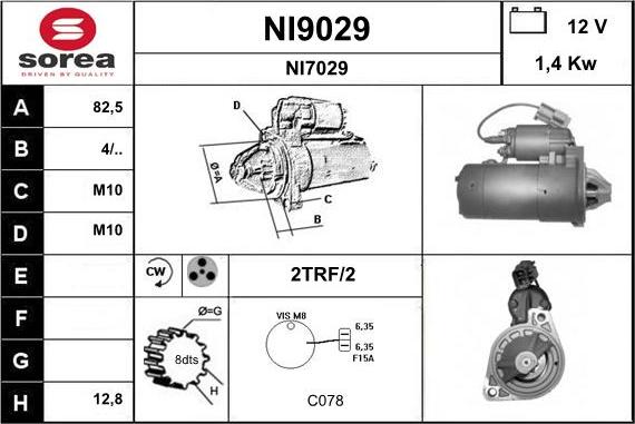 SNRA NI9029 - Käynnistinmoottori inparts.fi
