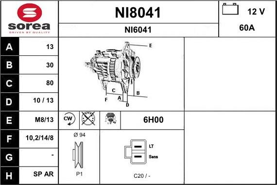 SNRA NI8041 - Laturi inparts.fi