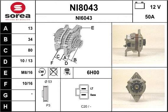 SNRA NI8043 - Laturi inparts.fi