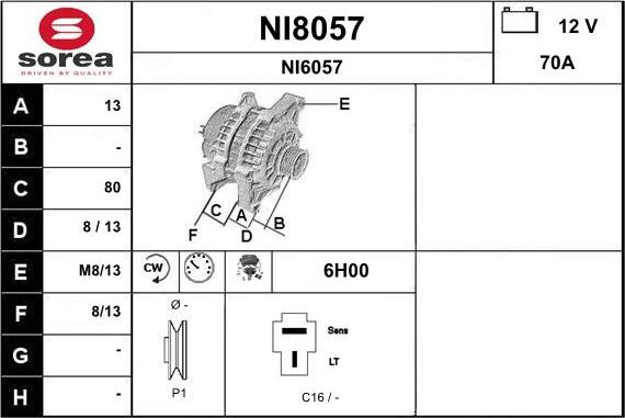 SNRA NI8057 - Laturi inparts.fi