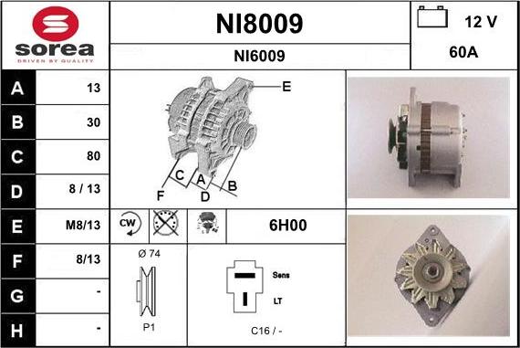 SNRA NI8009 - Laturi inparts.fi