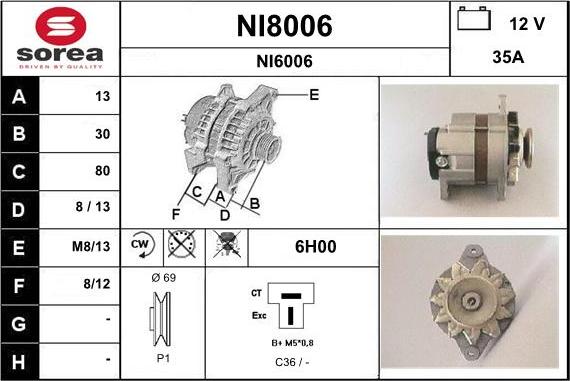 SNRA NI8006 - Laturi inparts.fi