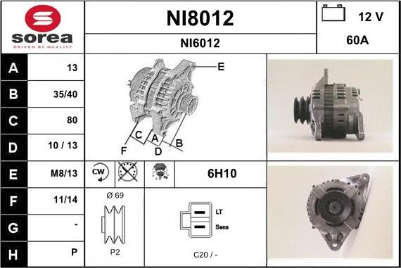 SNRA NI8012 - Laturi inparts.fi