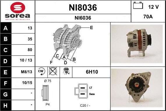 SNRA NI8036 - Laturi inparts.fi