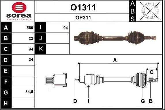 SNRA O1311 - Vetoakseli inparts.fi