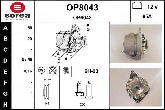 SNRA OP8043 - Laturi inparts.fi