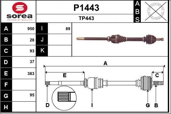 SNRA P1443 - Vetoakseli inparts.fi