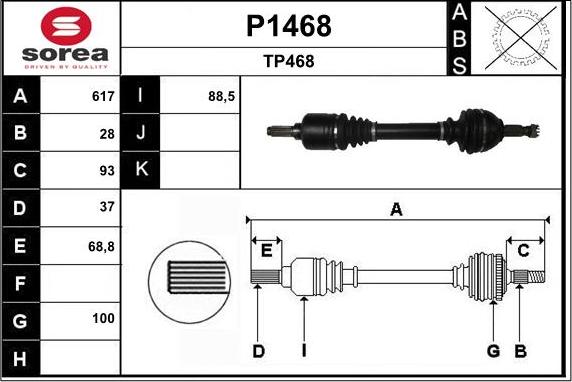 SNRA P1468 - Vetoakseli inparts.fi