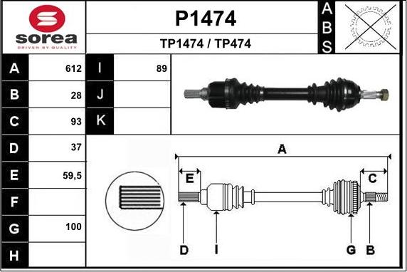 SNRA P1474 - Vetoakseli inparts.fi