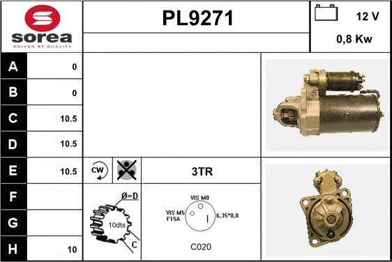 SNRA PL9271 - Käynnistinmoottori inparts.fi