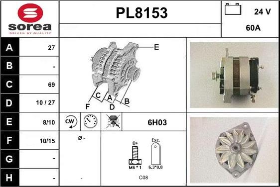 SNRA PL8153 - Laturi inparts.fi