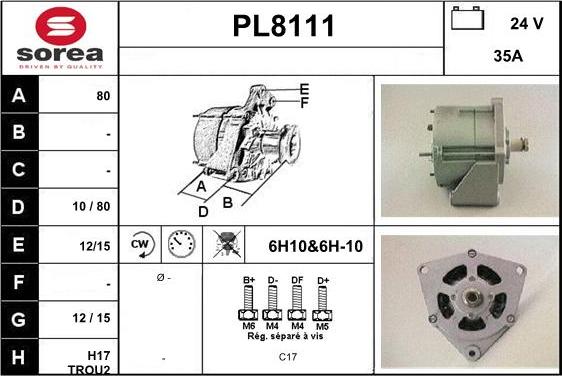 SNRA PL8111 - Laturi inparts.fi