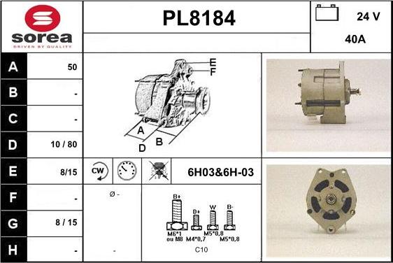 SNRA PL8184 - Laturi inparts.fi