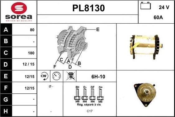 SNRA PL8130 - Laturi inparts.fi